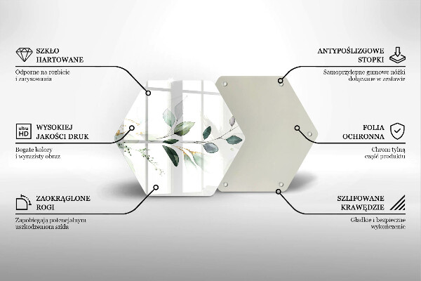 Glas Herdabdeckplatte Aquarellblätter