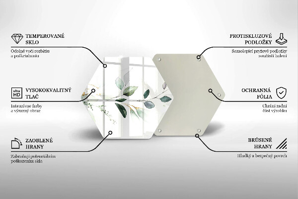 Glas Herdabdeckplatte Aquarellblätter
