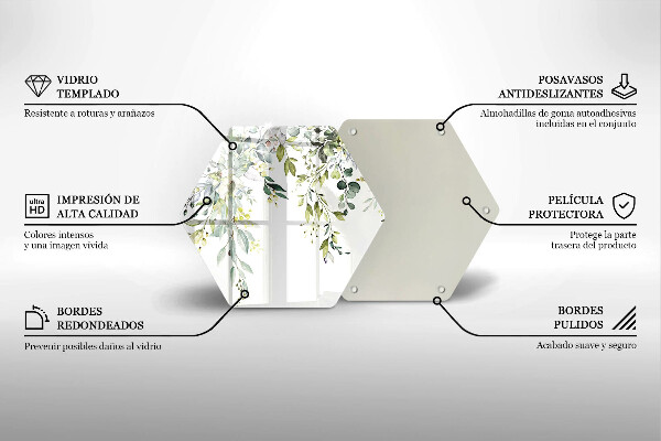 Glas Herdabdeckplatte Dekorative Blätter und Blüten