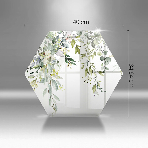 Glas Herdabdeckplatte Dekorative Blätter und Blüten