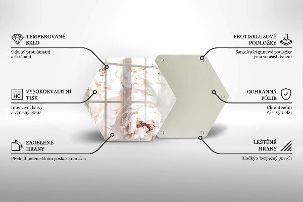 Glas Ceranfeldabdeckung Pastellfarbene Pfingstrosen