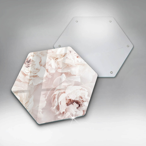 Glas Ceranfeldabdeckung Pastellfarbene Pfingstrosen