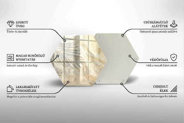 Glas Ceranfeldabdeckung Palmblätter und Sand