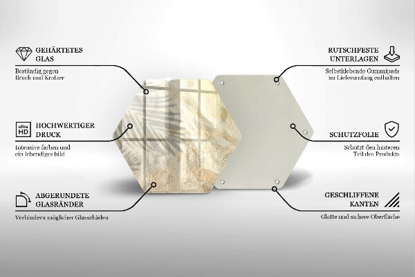 Glas Ceranfeldabdeckung Palmblätter und Sand
