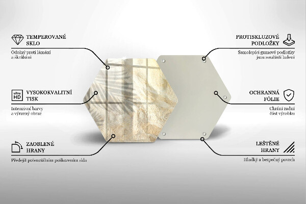 Glas Ceranfeldabdeckung Palmblätter und Sand
