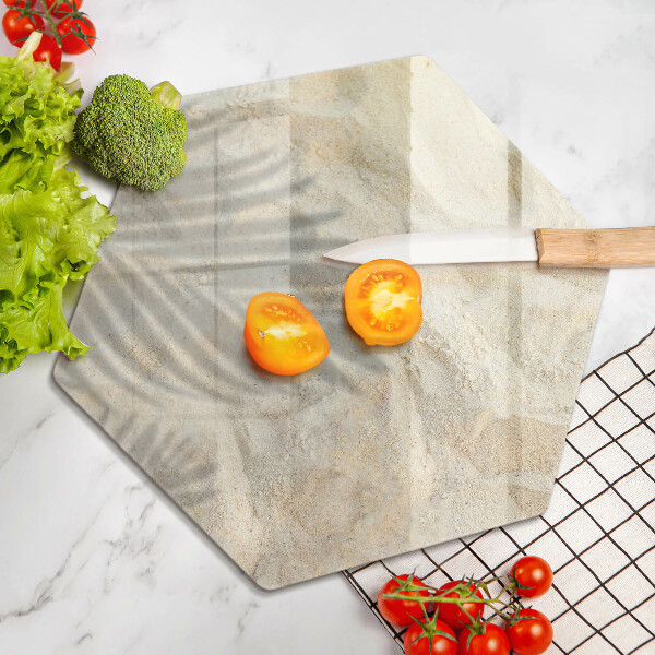 Glas Ceranfeldabdeckung Palmblätter und Sand