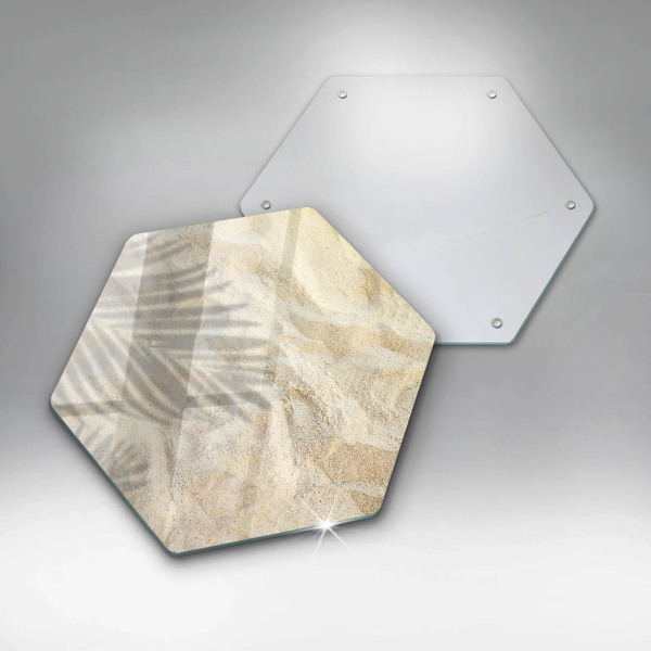 Glas Ceranfeldabdeckung Palmblätter und Sand