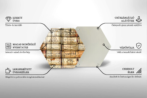 Glas Herdabdeckplatte Alte Weinkorken