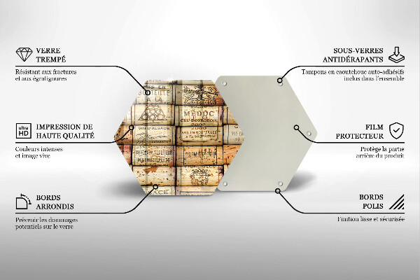 Glas Herdabdeckplatte Alte Weinkorken