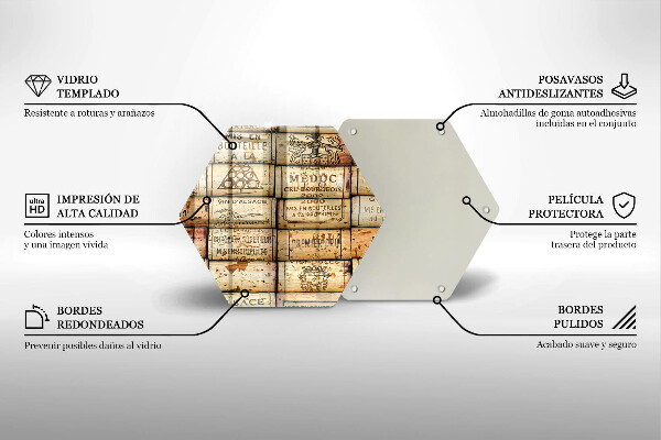 Glas Herdabdeckplatte Alte Weinkorken