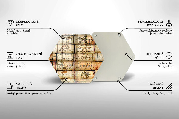 Glas Herdabdeckplatte Alte Weinkorken