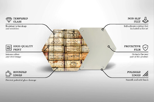 Glas Herdabdeckplatte Alte Weinkorken
