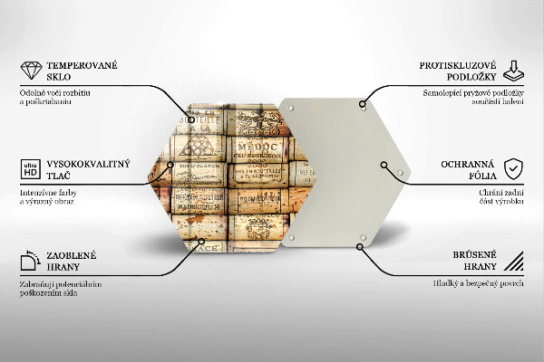 Glas Herdabdeckplatte Alte Weinkorken