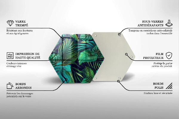 Glas Ceranfeldabdeckung Illustration der Dschungelblätter
