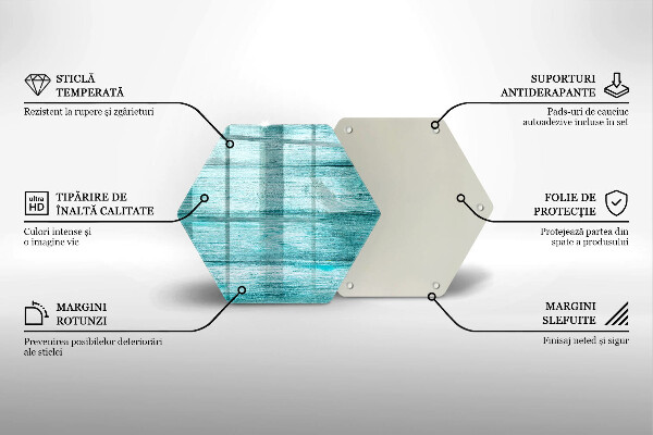 Glas Ceranfeldabdeckung Vintage Holzbretter