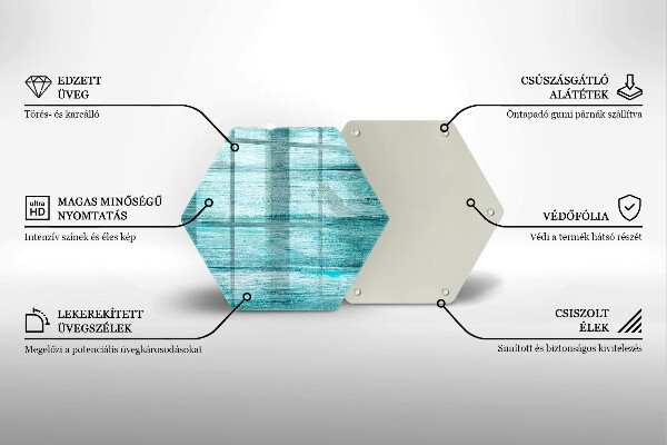 Glas Ceranfeldabdeckung Vintage Holzbretter