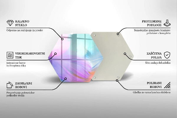 Glas Ceranfeldabdeckung Pastellfedern