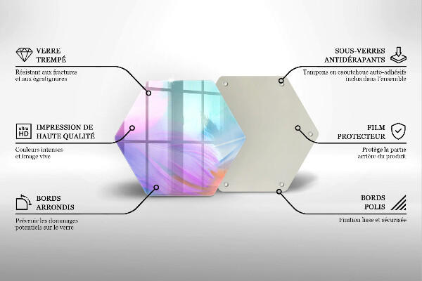 Glas Ceranfeldabdeckung Pastellfedern