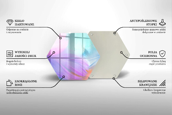 Glas Ceranfeldabdeckung Pastellfedern
