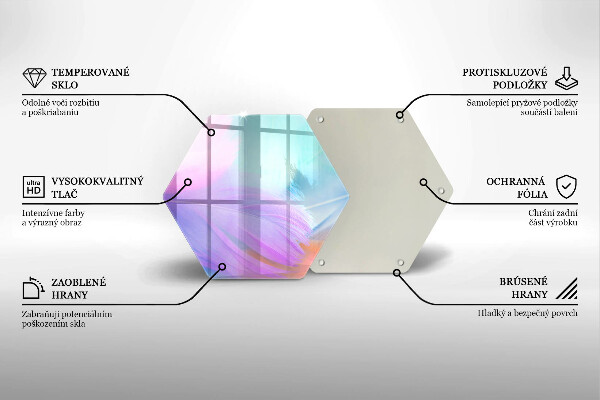 Glas Ceranfeldabdeckung Pastellfedern