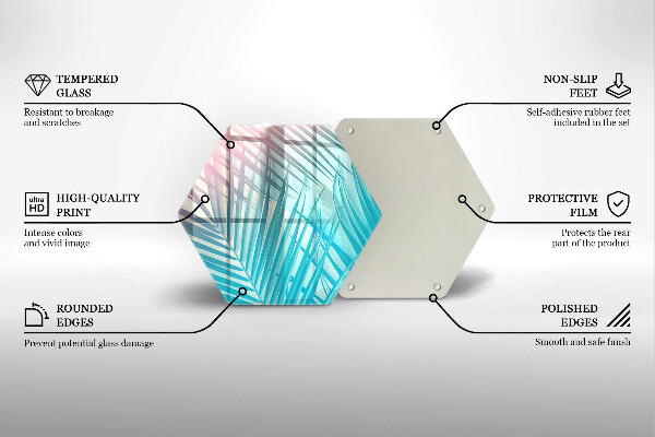 Glas Ceranfeldabdeckung Pastellblätter