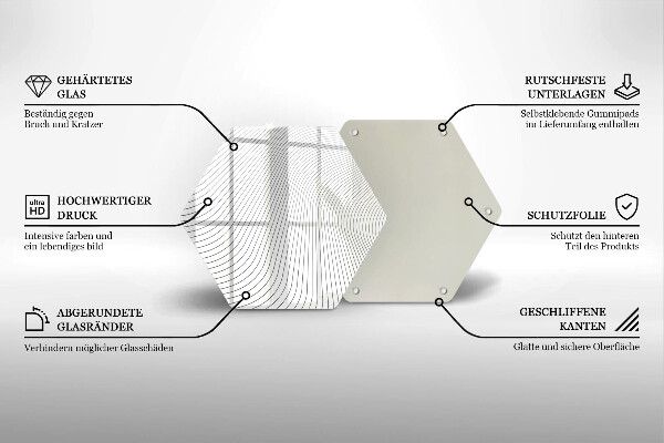 Glas Ceranfeldabdeckung Modernes Linienmuster