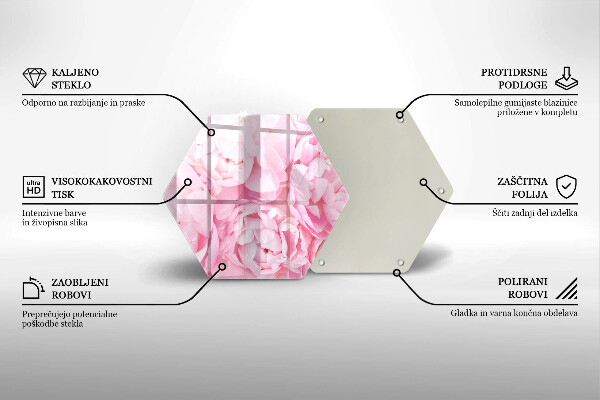 Glas Herdabdeckplatte Zarte Pfingstrosen