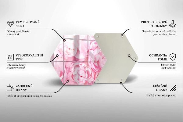 Glas Herdabdeckplatte Zarte Pfingstrosen