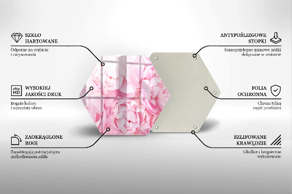 Glas Herdabdeckplatte Zarte Pfingstrosen