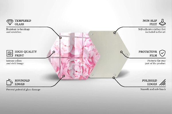 Glas Herdabdeckplatte Zarte Pfingstrosen