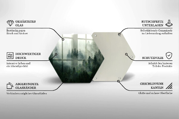 Glas Herdabdeckplatte Nebelige Waldlandschaft