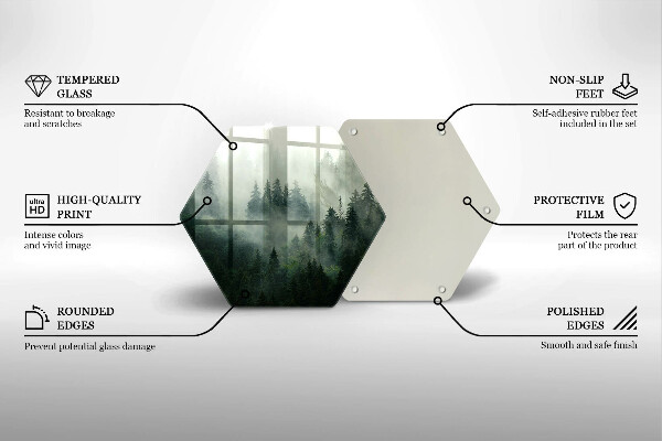 Glas Herdabdeckplatte Nebelige Waldlandschaft