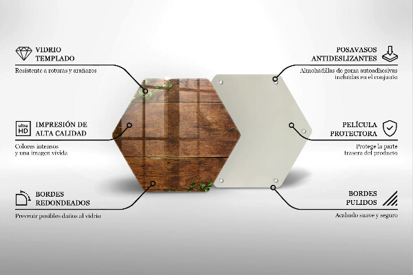 Glas Herdabdeckplatte Holzbretter und Blätter