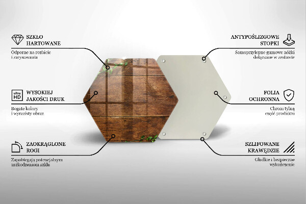 Glas Herdabdeckplatte Holzbretter und Blätter