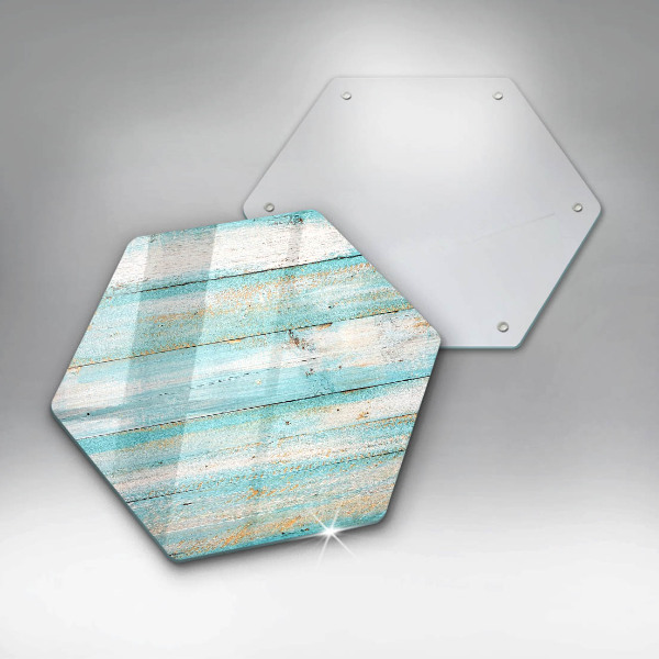 Glas Herdabdeckplatte Vintage-Holzbretter