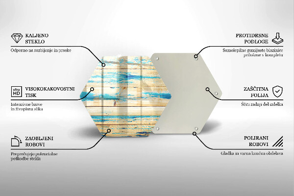 Glas Herdabdeckplatte Retro-Holzbretter