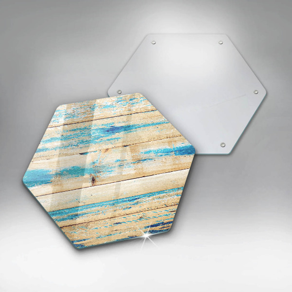 Glas Herdabdeckplatte Retro-Holzbretter