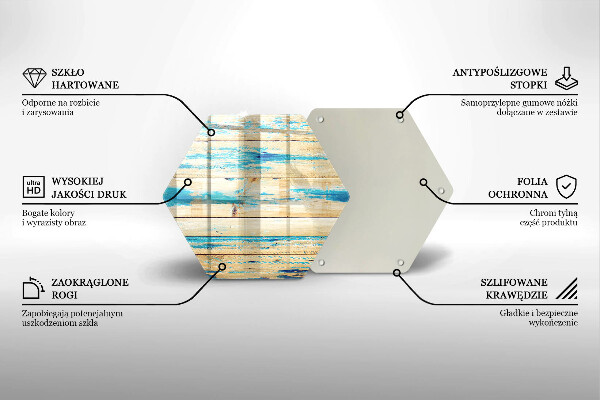 Glas Herdabdeckplatte Retro-Holzbretter