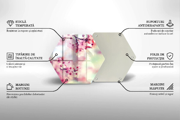 Glas Herdabdeckplatte Naturapfelblüten