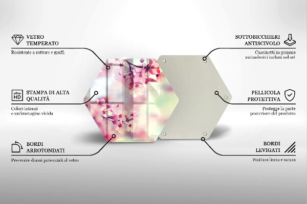 Glas Herdabdeckplatte Naturapfelblüten