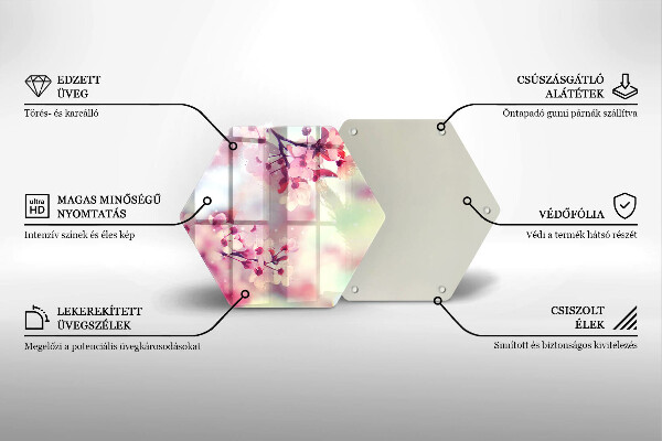 Glas Herdabdeckplatte Naturapfelblüten