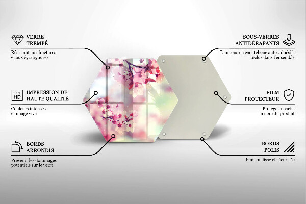 Glas Herdabdeckplatte Naturapfelblüten