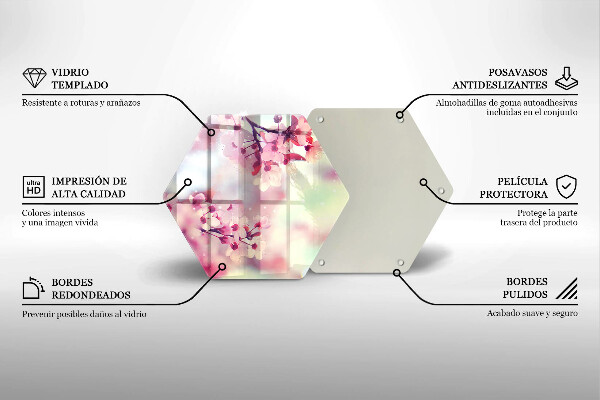 Glas Herdabdeckplatte Naturapfelblüten