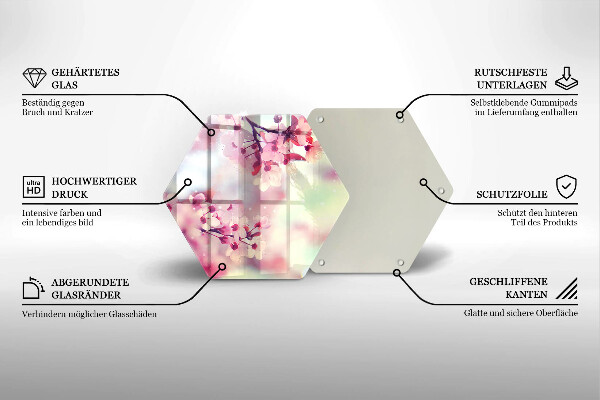 Glas Herdabdeckplatte Naturapfelblüten