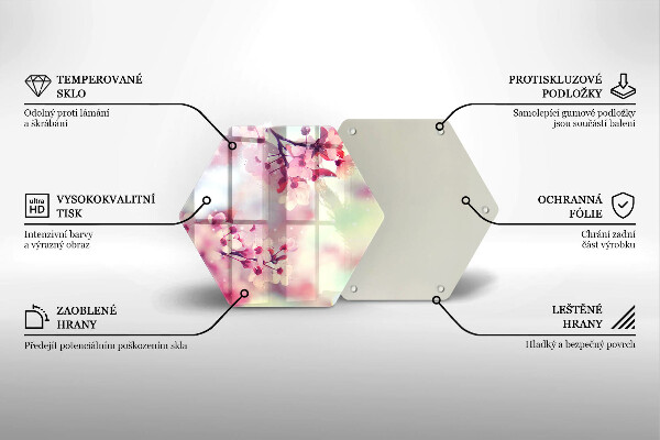 Glas Herdabdeckplatte Naturapfelblüten