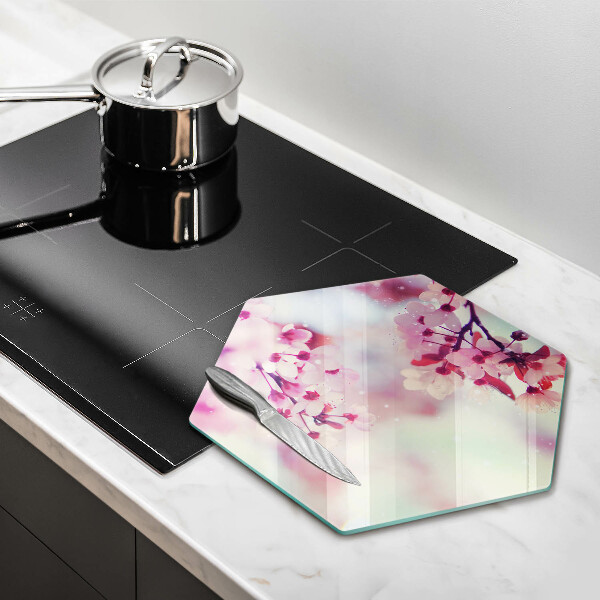 Glas Herdabdeckplatte Naturapfelblüten