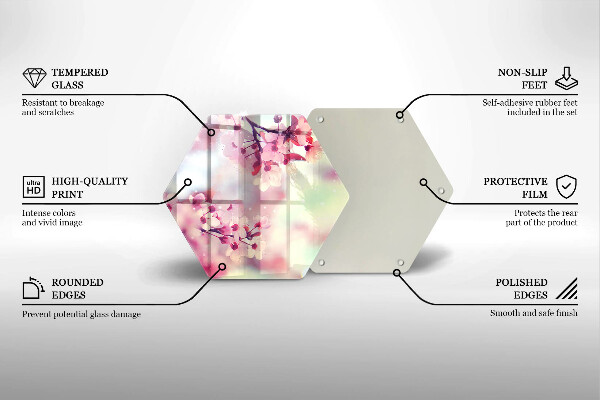 Glas Herdabdeckplatte Naturapfelblüten