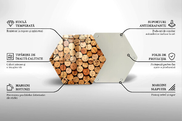 Glas Herdabdeckplatte Weinkorken-Muster