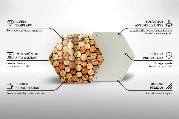 Glas Herdabdeckplatte Weinkorken-Muster