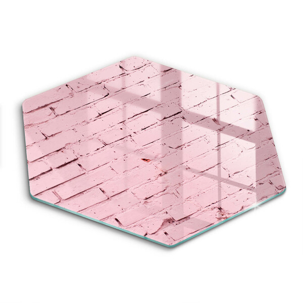 Glas Herdabdeckplatte Pastellfarbene Ziegelwand